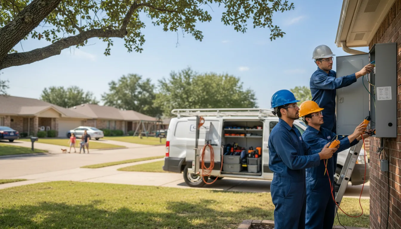 Certified electrician providing emergency electrical services in Muenster, TX